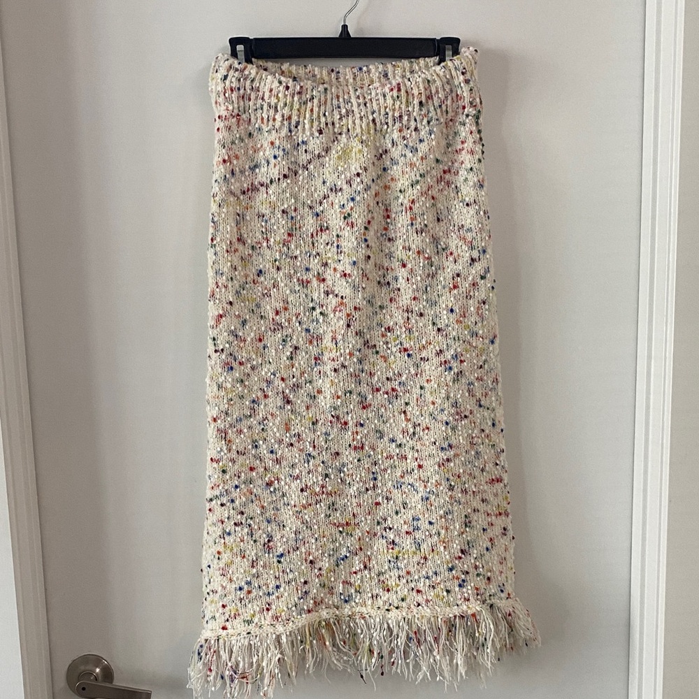 Elegant Multicolor Knit Pencil Skirt